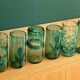 6 orangeade glasses in bubbled blown glass color duck blue