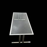 table basse en acier brossé 1970