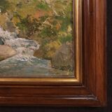 Painting Italian signed landscape from the 50s