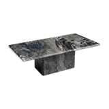 Sculptural coffee table in black and grey marble, postmodern design, years.