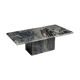 Sculptural coffee table in black and grey marble, postmodern design, years.