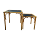 Pair of nesting tables in faux bamboo with glass tops, France, 1960s.