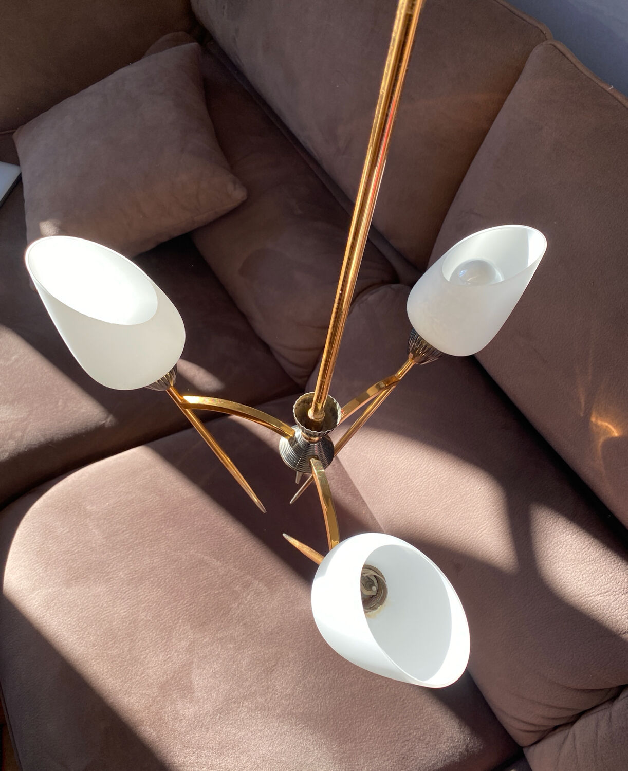 Rare Lustre Vintage des années 60, dans l’esprit Stilnovo / Maison Arlus.