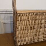 Wicker and rattan magazine rack