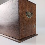Victorian Oak Writing Cabinet with Automatic Tambour, 19th Century