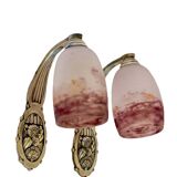 Pair of wall lights by Degué in marbled glass