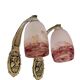 Pair of wall lights by Degué in marbled glass