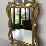 Mirror wooden gold and patinated sculpted décor hectic 55x37cm