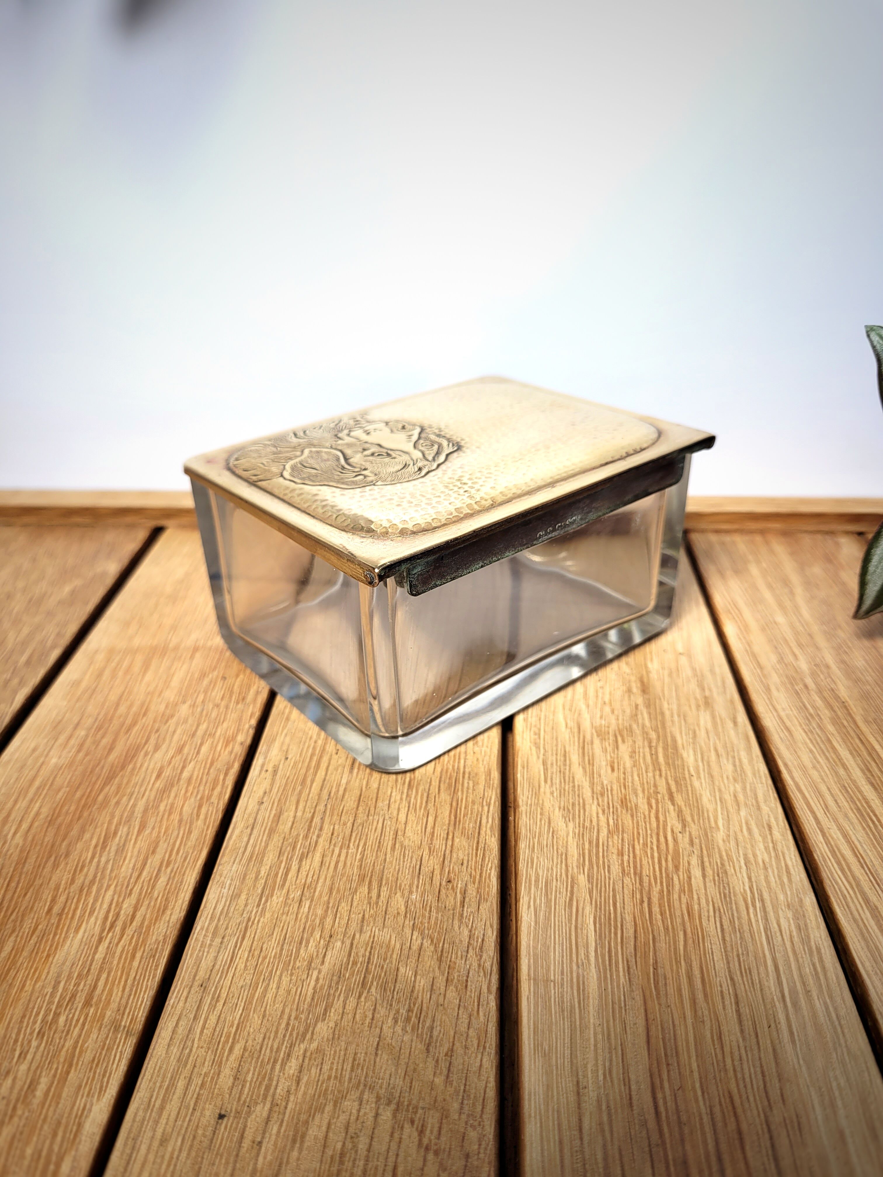 Glass & brass dog box