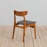 Set of 4 Schønning & Elgaards Danish teak chairs in gray wool upholstery