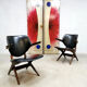 Set of 2 vintage Webe scissor Pelican armchairs by Louis van Teeffelen