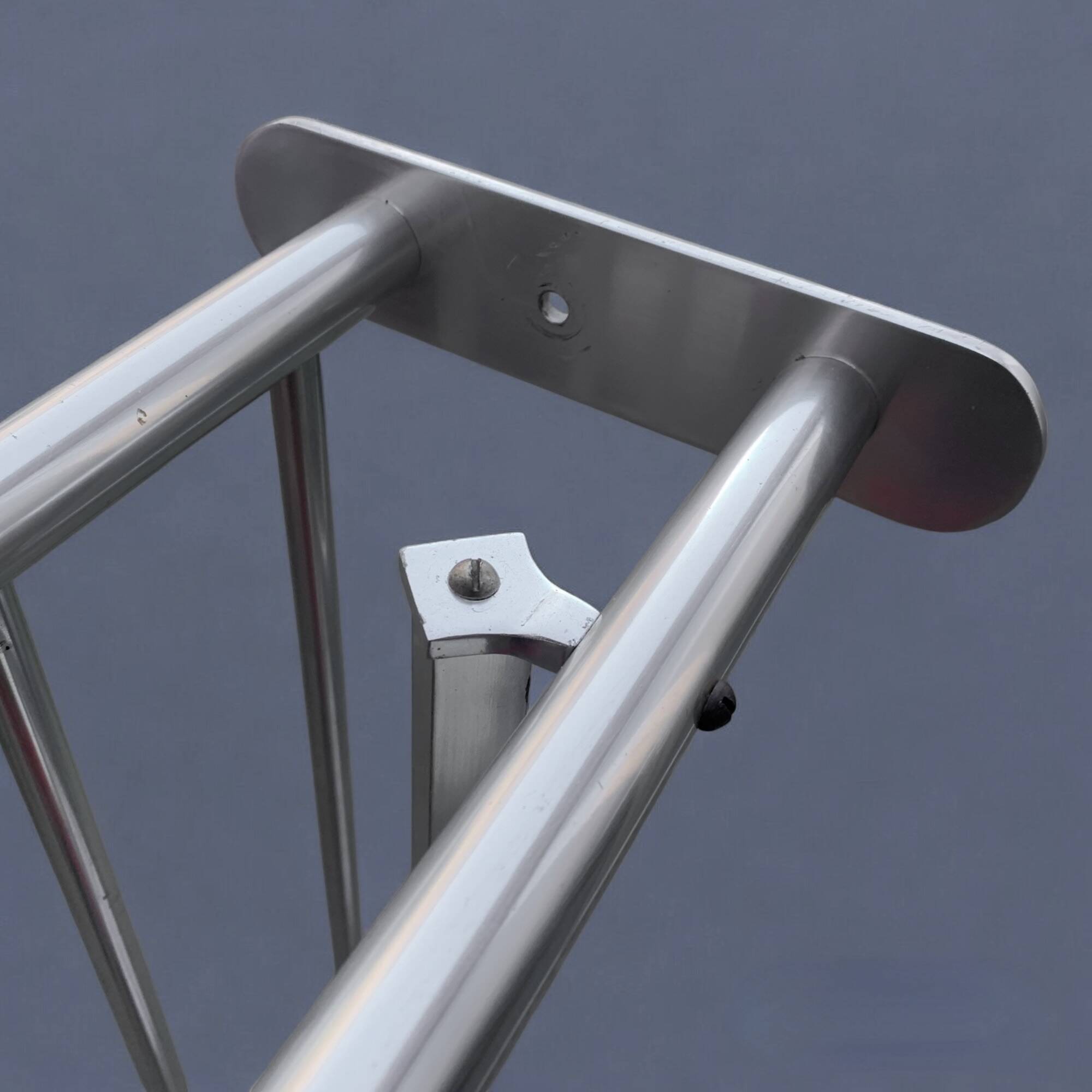 Large vintage aluminum wall coat rack