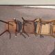 Set of 12 mismatched wooden bistro chairs
