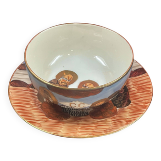 Satsuma Porcelain Bowl and Saucer