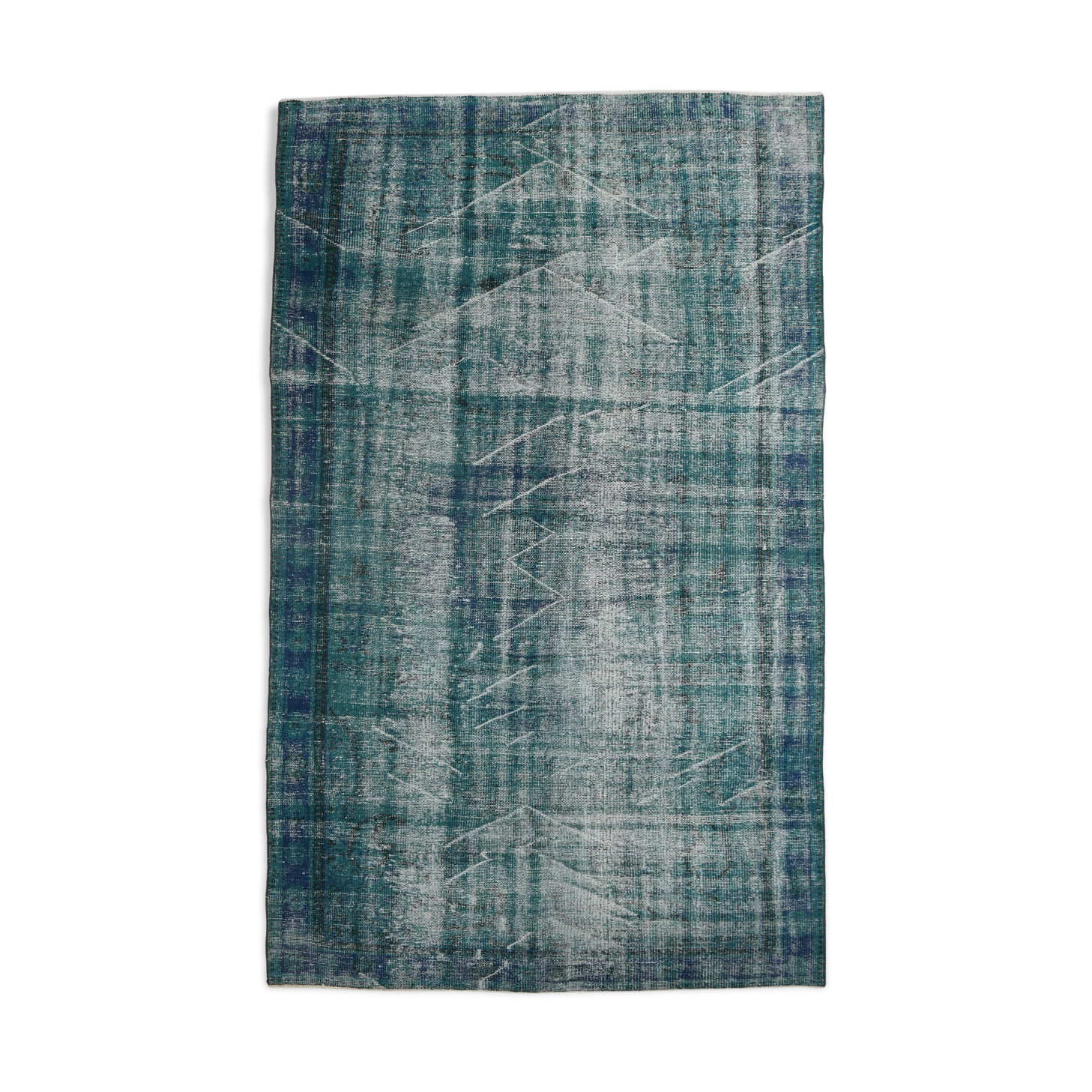 Faded blue carpet rug 301x185cm