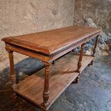 French 19th-century oak draper's table – Antique kitchen island console
