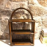 Rattan wall shelf