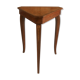 Musical coffee table of triangular shape, fruit wood, tray and feet with marquetry décor