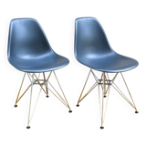 Paire de chaises Vitra DSR noir