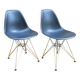Pair of black Vitra DSR chairs