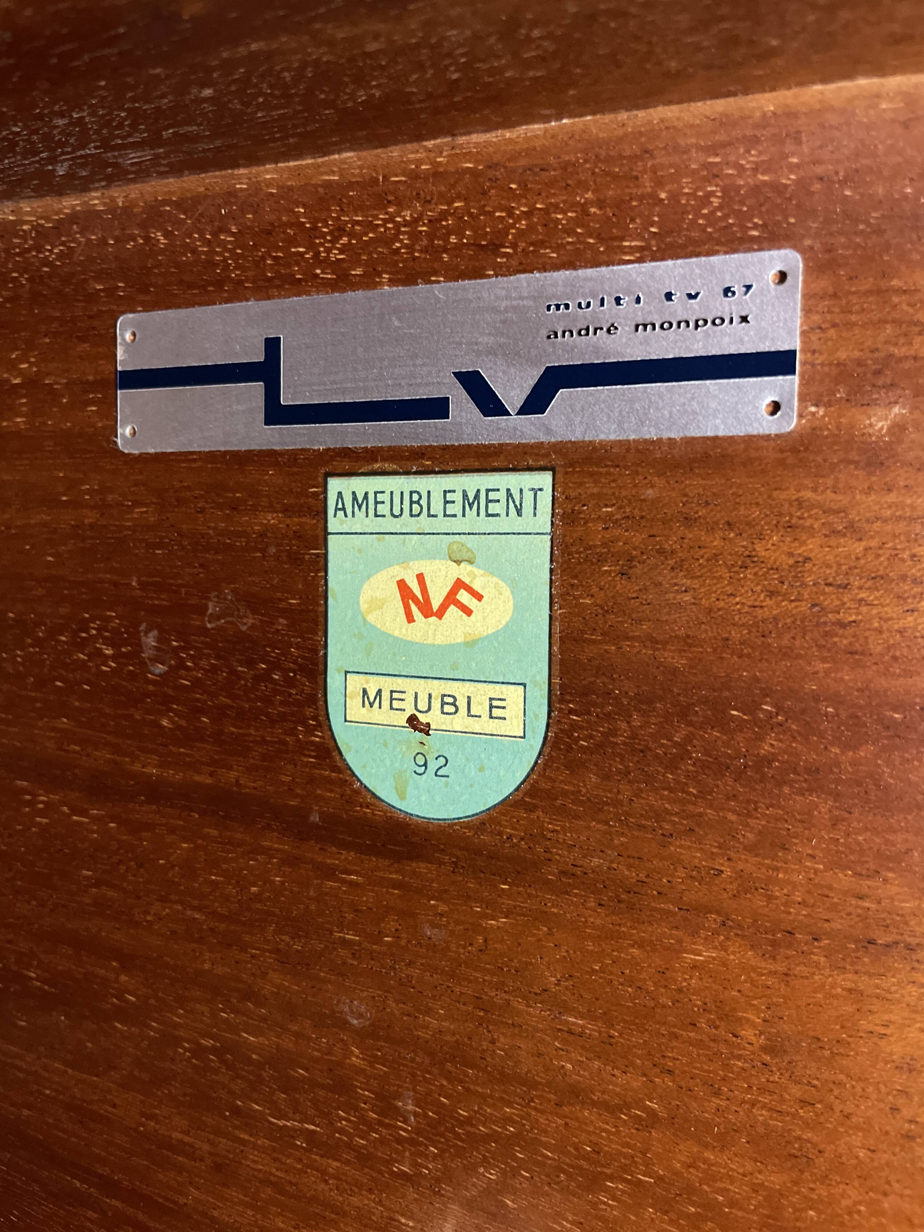 Multi tv cabinet 67 by André Monpoix 1960s