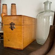 Ancienne boîte à fiches en bois