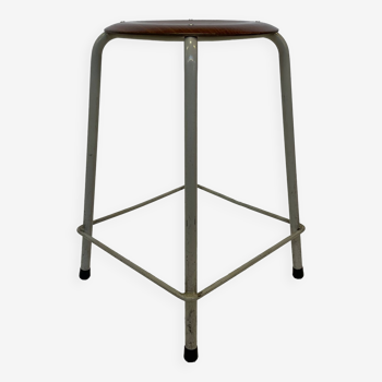 Vintage school stool, 1970s industrial design, Dutch minimalist