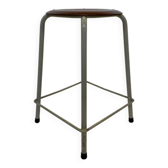 Vintage school stool, 1970s industrial design, Dutch minimalist