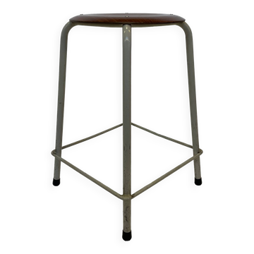 Tabouret d'école vintage, design industriel des années 1970, minimaliste hollandais