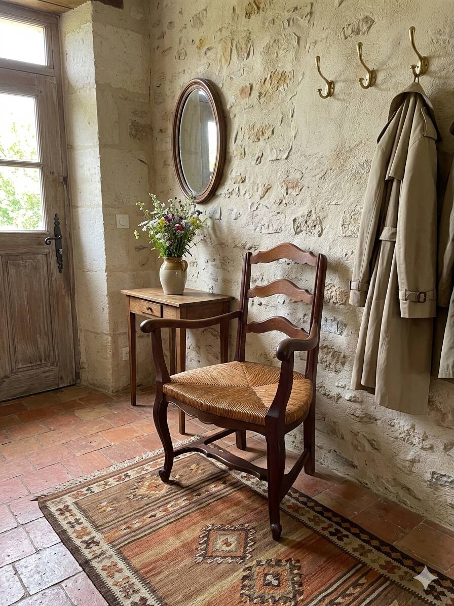Fauteuil en chêne style Louis XV