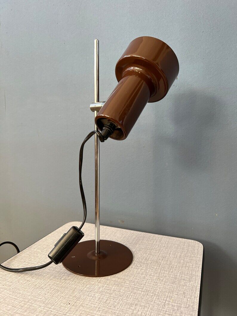 Lampe de bureau space age ajustable marron