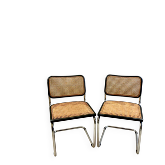 Paire de chaises B32 vintage – cannage et chrome