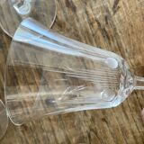 Etched glass stemware, red wine glasses