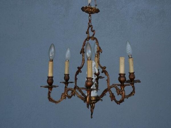 Lustre Napoléon III bébé en biscuit
