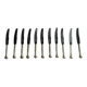 Lot de 11 couteaux anciens en acier inoxydable manches plaqués argent