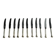 Lot de 11 couteaux anciens en acier inoxydable manches plaqués argent