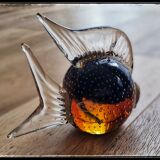 Parchment paperweight murano fish