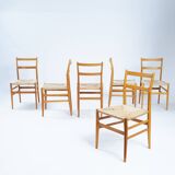 gio PintiCassina Leggera chairs, set of 6, early edition, 1960s