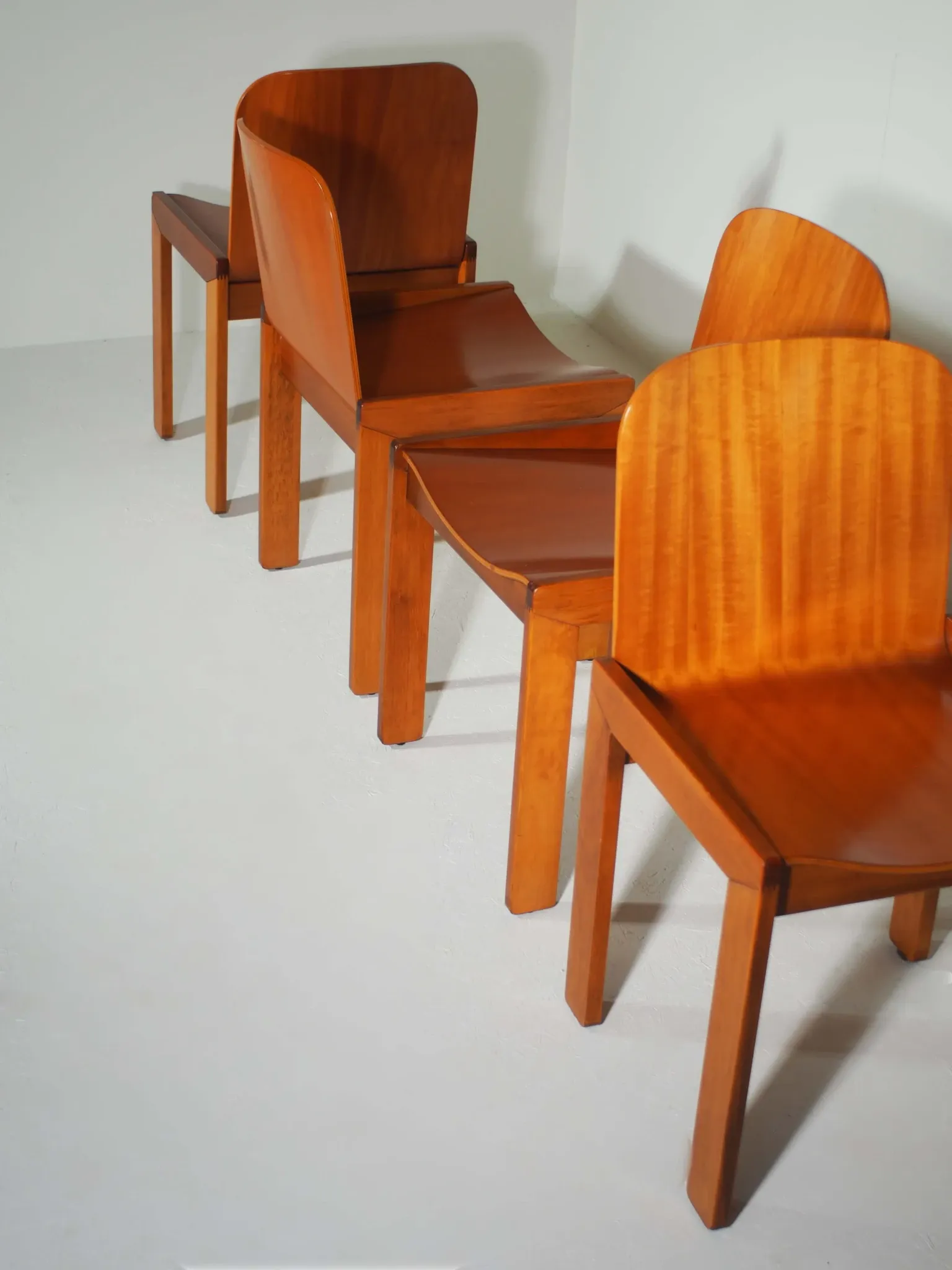 Dining Chairs Attributed to Afra and Tobia Scarpa for Molteni, Set of 4