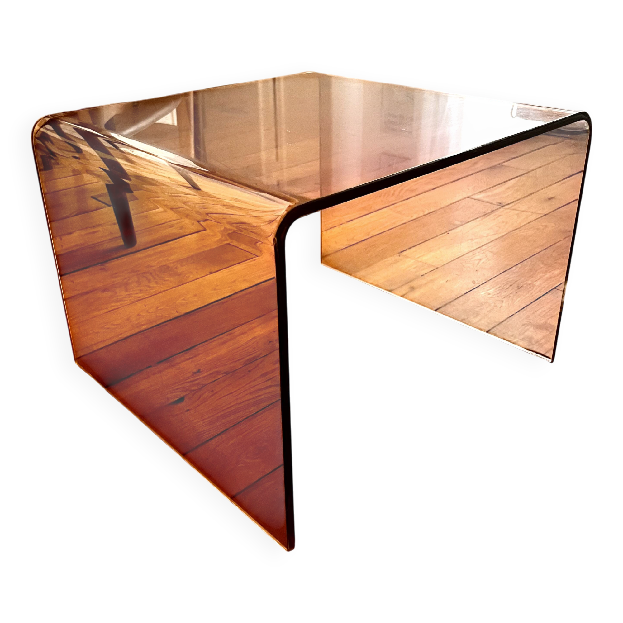 Table basse vintage Plexiglas Michel dumas