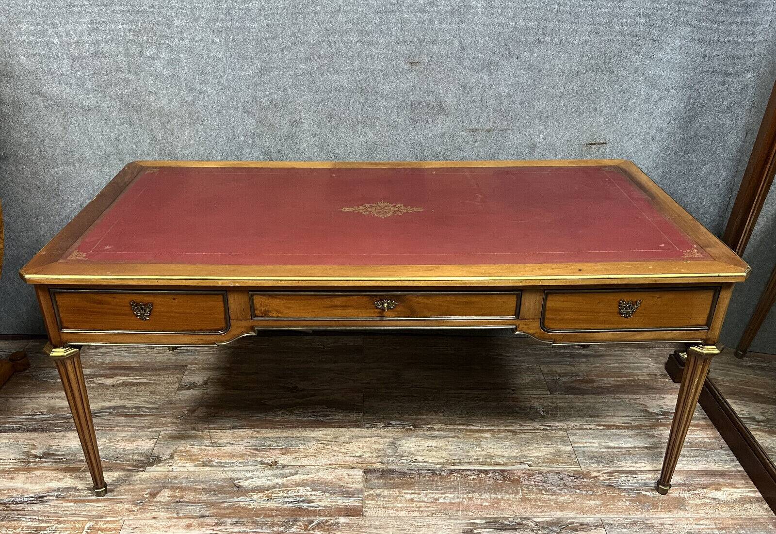 Louis XVI style flat desk stamped Mailfert Amos collection (290cm)