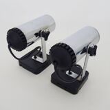 Pair of Targetti style adjustable spotlight wall lights from the 1970s