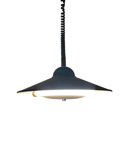 Vintage pendant lamp 1970s black lampshade