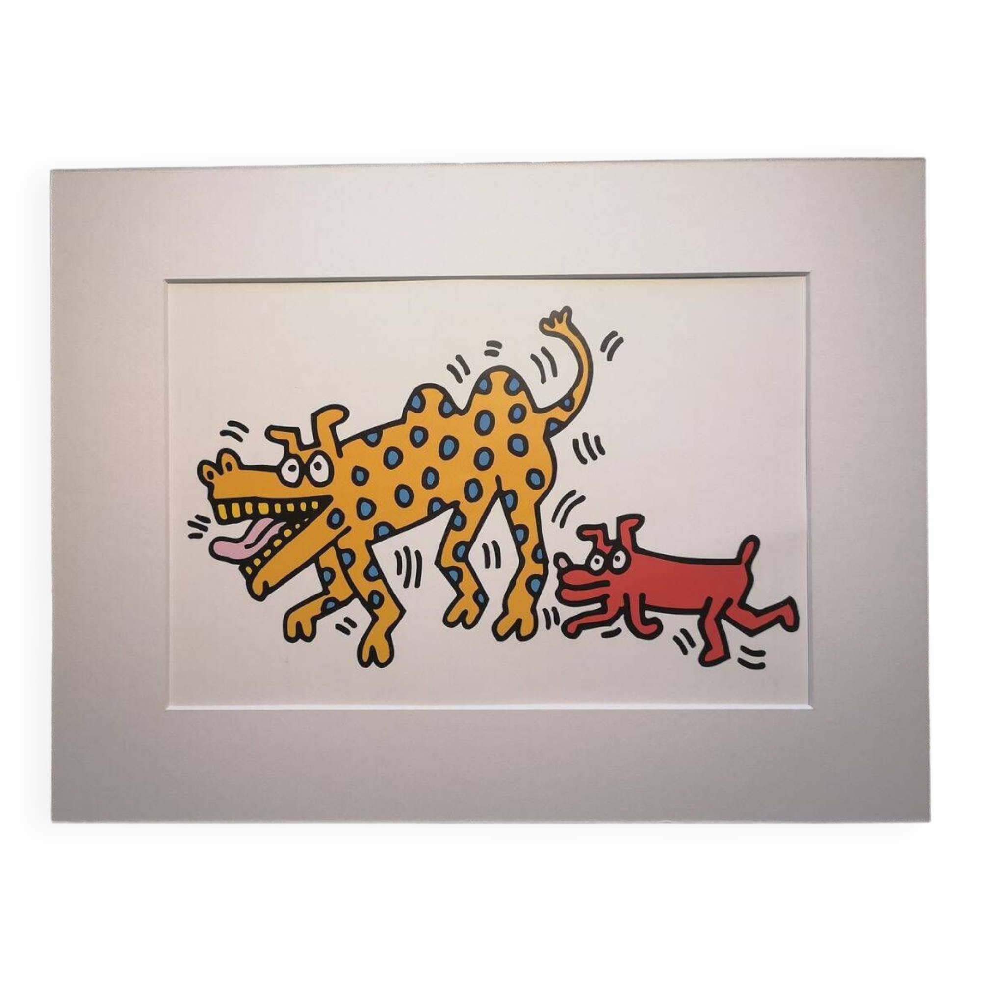Illustration by Keith Haring - 'Animals' series - 8/12