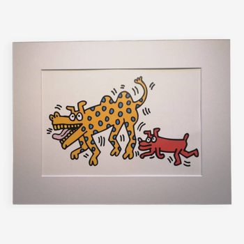 Illustration by Keith Haring - 'Animals' series - 8/12