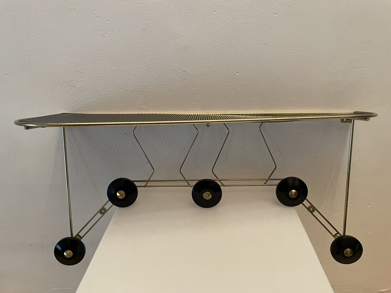 Vintage coat rack, 50s, 60's, perforated tole