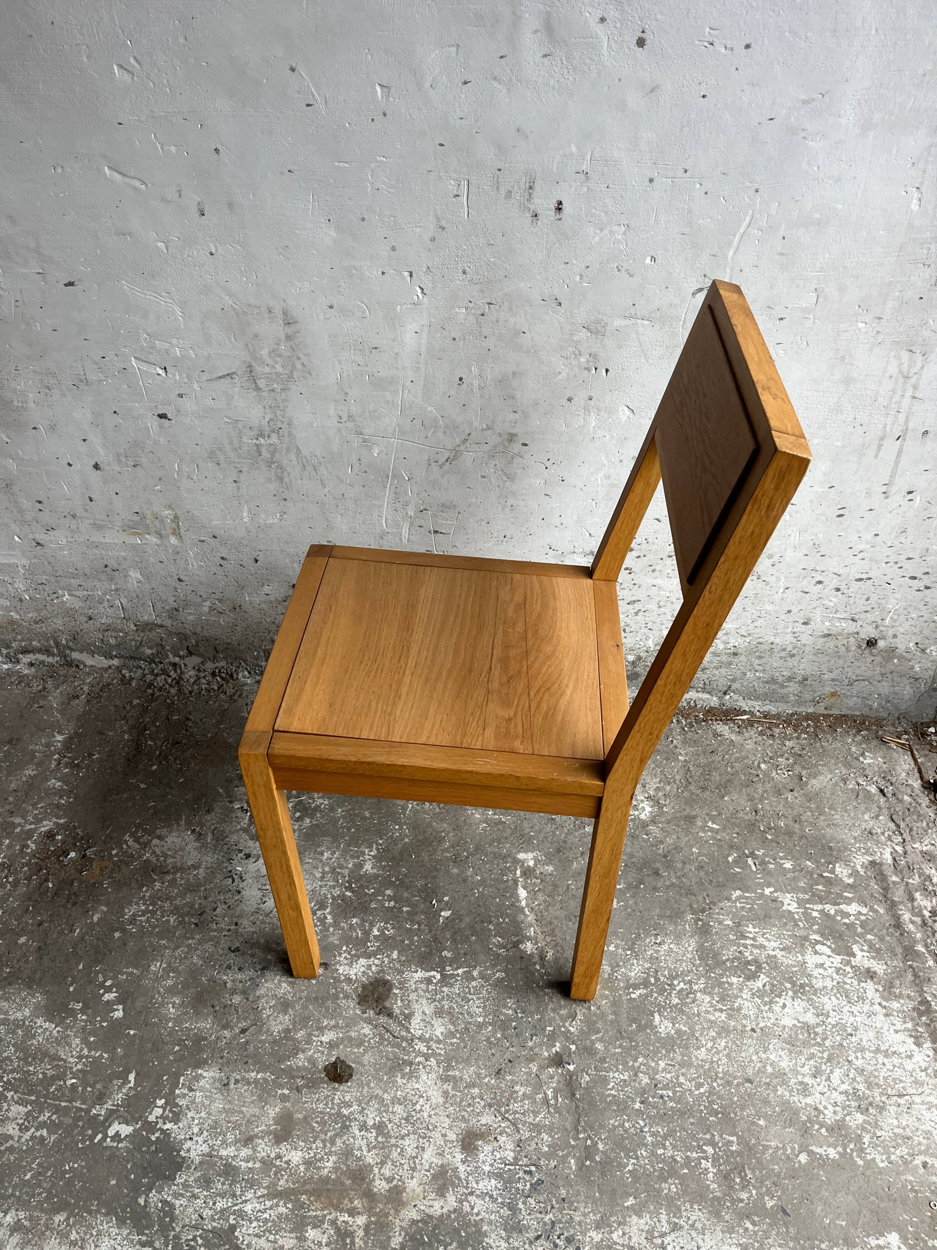 Set of 4 solid oak dining chairs – 1990s