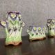 Onnaing: 3-piece Art Nouveau period barbotine set including a planter and two vases