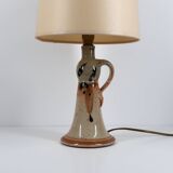 Handcrafted sandstone lamp signed Blanot, circa 1970