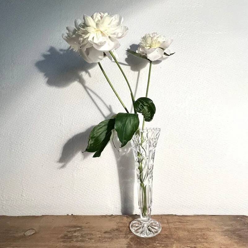 Soliflore en cristal taillé